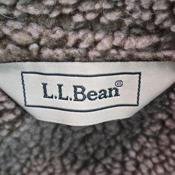 LL Bean Coat Womens XL Red Tan Faux Suede Sherpa Lined Button Long Bohemian Boho - Picture 4 of 11